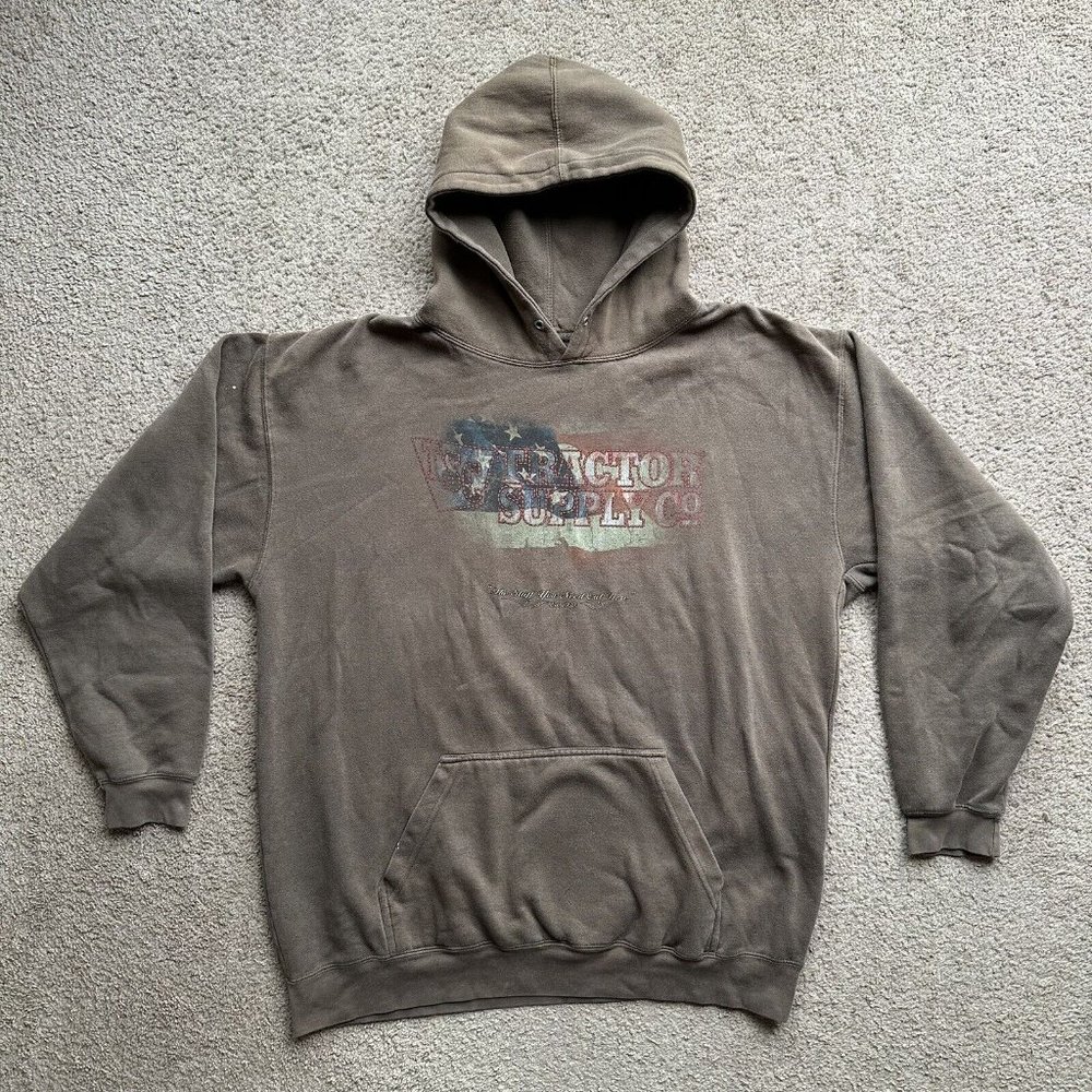 CE Schmidt Sweatshirt Mens XL Hoodie Fleece Spellout Brown Workwear